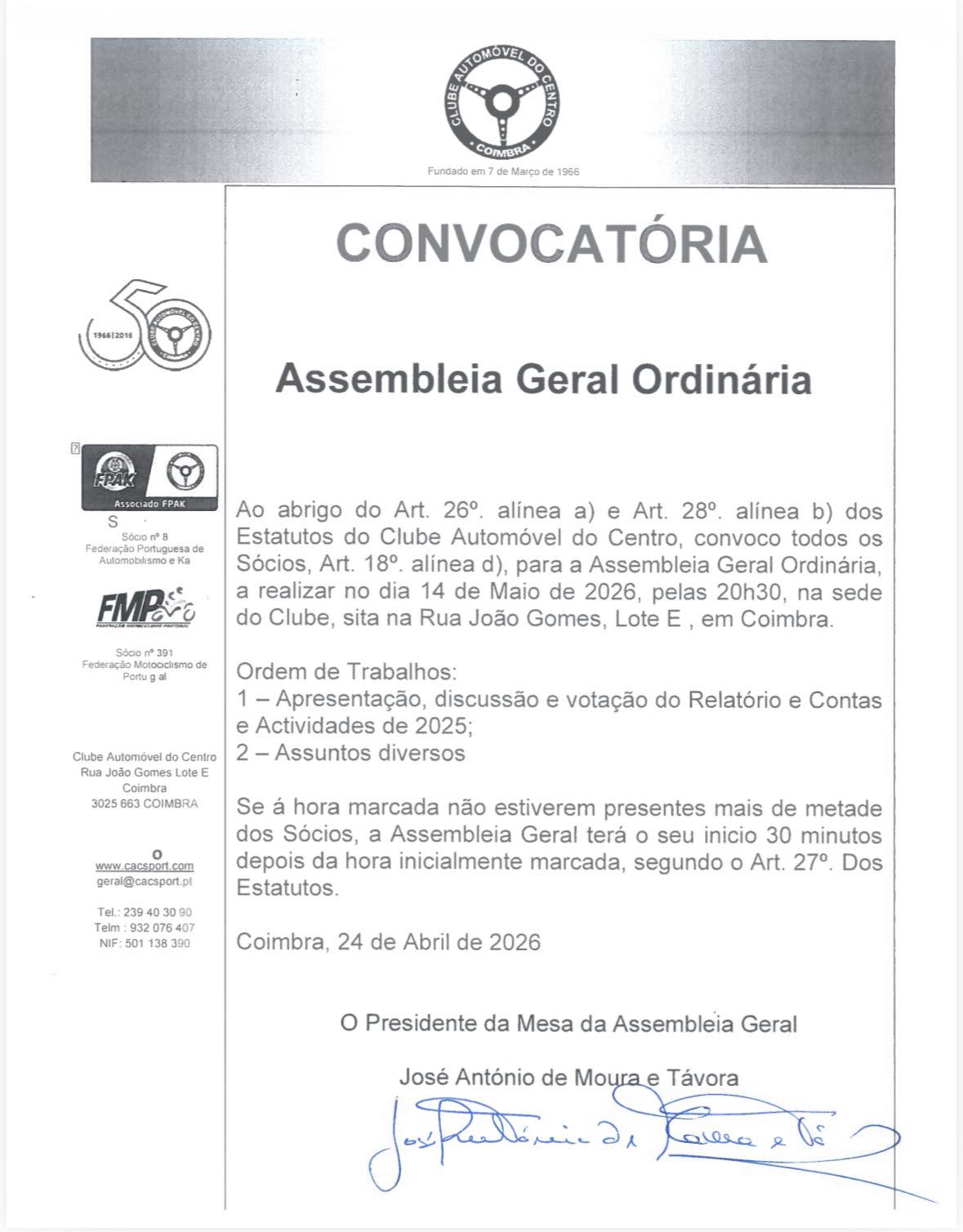 Assembleia Geral Ordinária