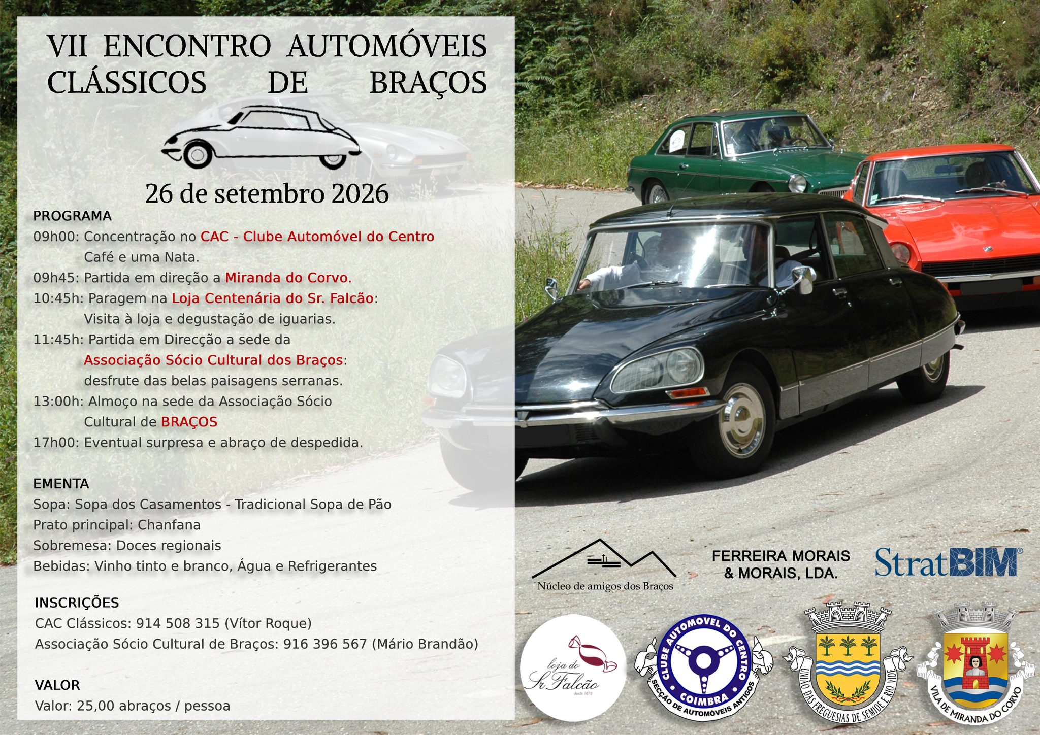 VII Encontro de Automóveis Clássicos de Braços – 26 de Setembro